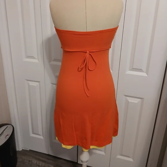 Vintage Early 2000s Y2K Victoria's Secret Strapless Cotton Bra Top Small Orange - Picture 2 of 6